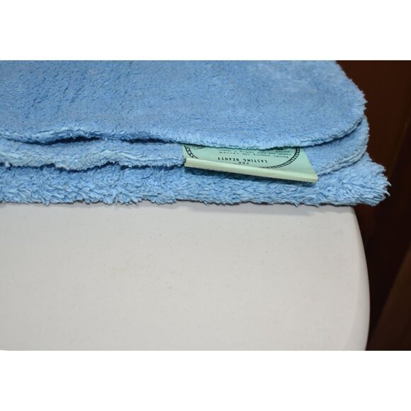 Vintage NWD Russell-Lacey Loop-n-Tuft Reversible Rug New Blue Cush 27" x 48" - Picture 7 of 9